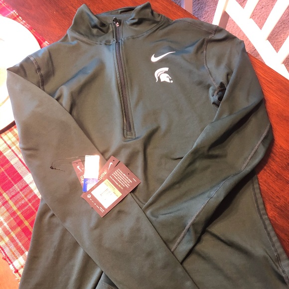 Women’s Nike 3/4 Zip MSU shirt. New!! - Picture 1 of 3